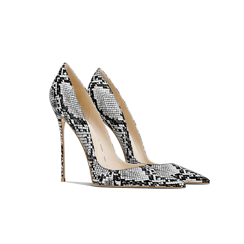 Funki Findz | Shoes | Women's Snake Skin Pattern High Stilettos