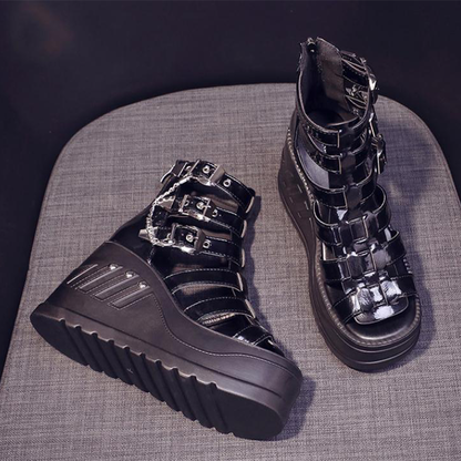 Funki Findz | Shoes | Women's Buckle Platform Gothic Sandals