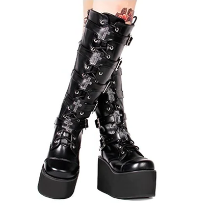 Funki Findz | Boots | Women's Gothic Punk Cross Platform Boots