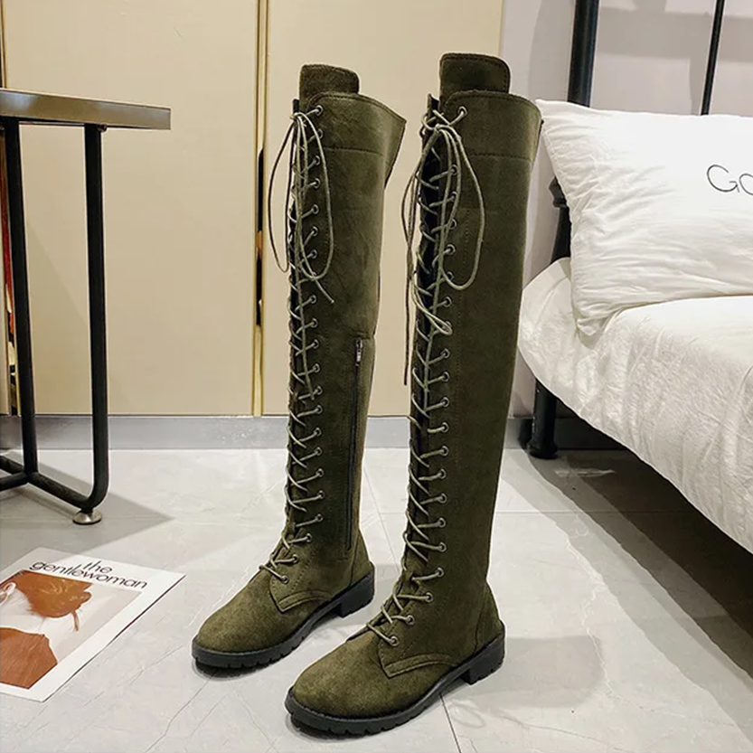 Funki Findz | Boots | Women's Over Knee Lace Up Long Boots