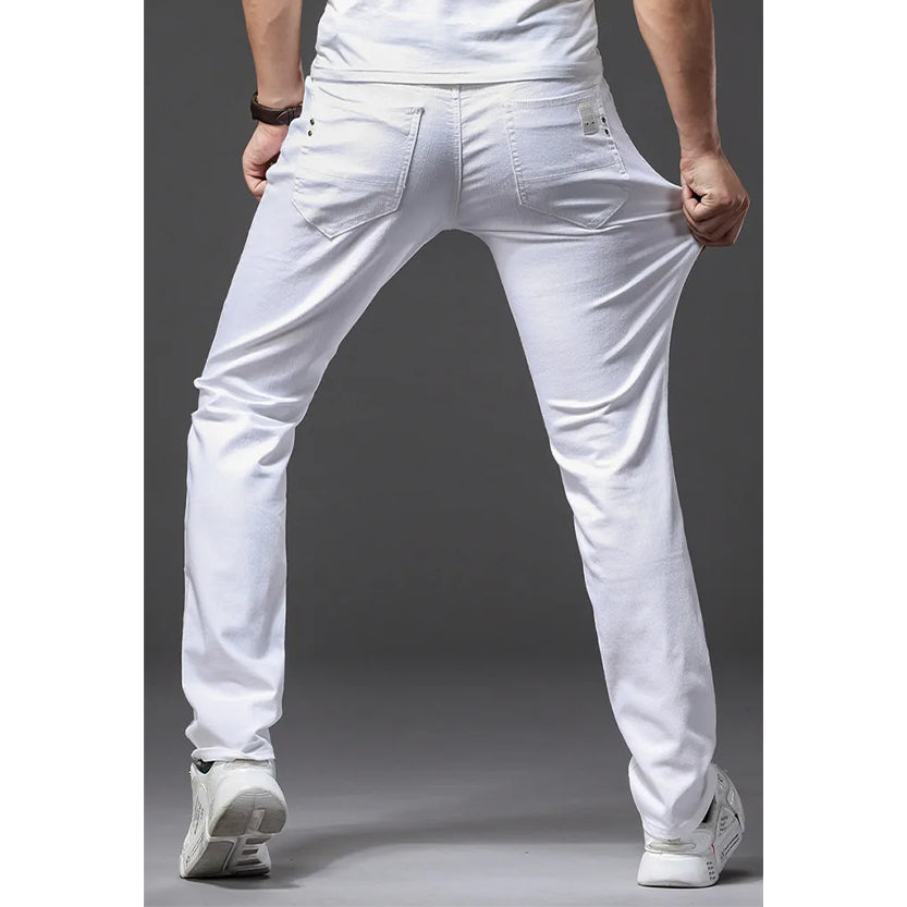 Funki Findz | Pants | Men's Fashion Slim Fit White Stretch Jeans