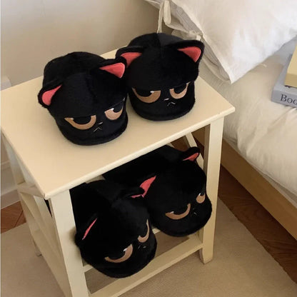 Funki Findz | Shoes | Women's Black Cat Winter Soft Slippers