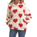 Funki Findz | Sweaters | Women's Fuzzy Heart Pocketed Hoodie
