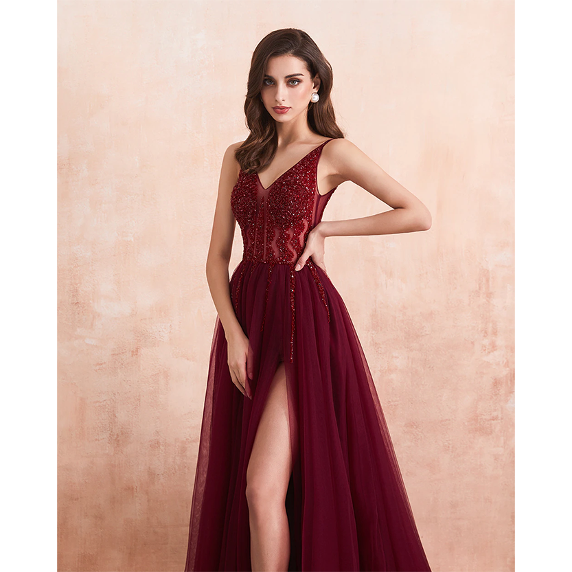 Funki Findz | Dresses | Women's Long Chiffon Tulle Prom Dress