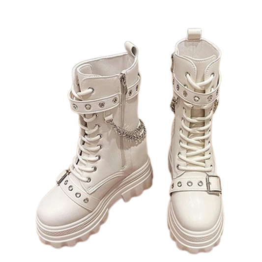 Funki Findz | Boots | Women's Gothic Round Toe Chunky Boots