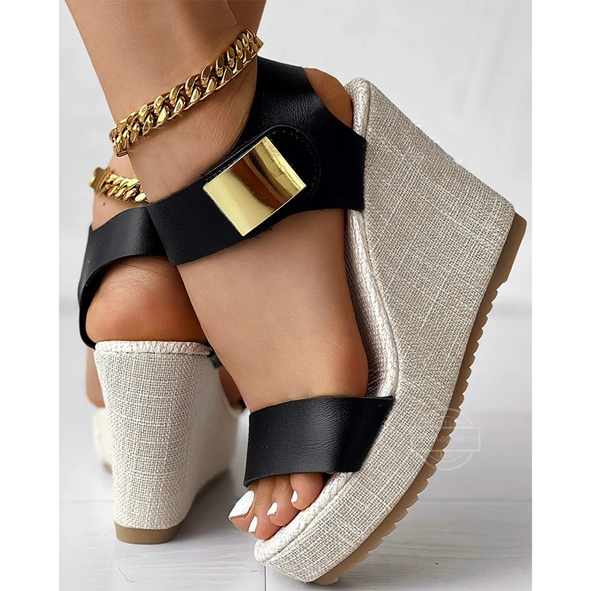 Funki Findz | Shoes | Women's Hign Buckle Strap Wedge Sandal
