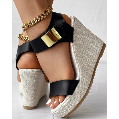 Funki Findz | Shoes | Women's Hign Buckle Strap Wedge Sandal