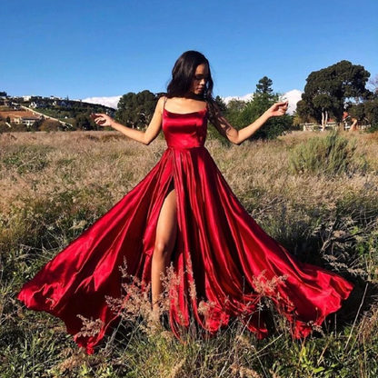 Funki Findz | Dresses | Women's Elegant Long Satin Prom Dress