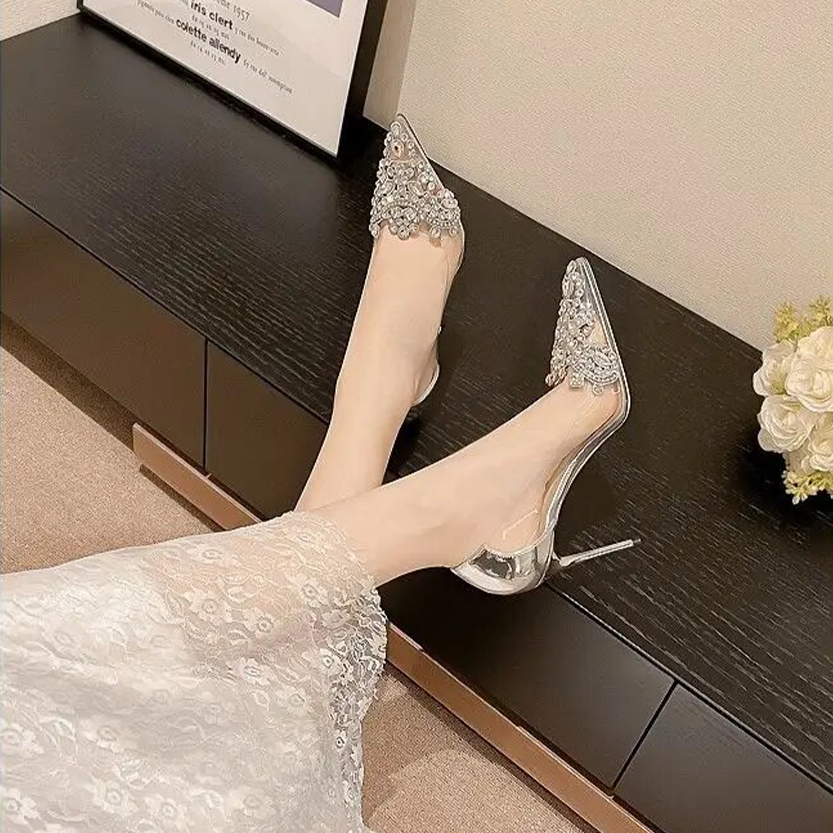 Funki Findz | Shoes | Women's Pointy Toe Clear Wedding Stiletto