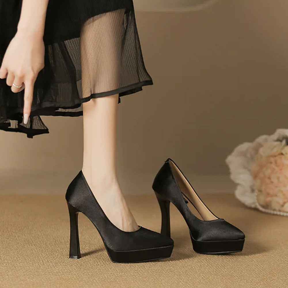 Funki Findz | Shoes | Women's Elegant Satin High Heel Pumps