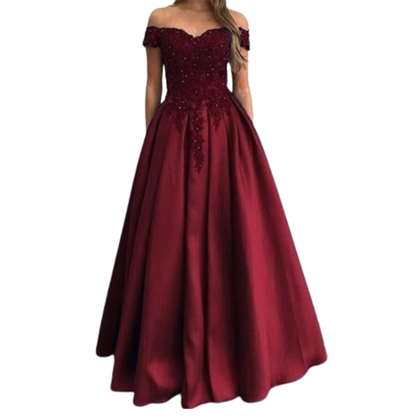 Funki Findz | Dresses | Women's Elegant Long Satin Ball Gown