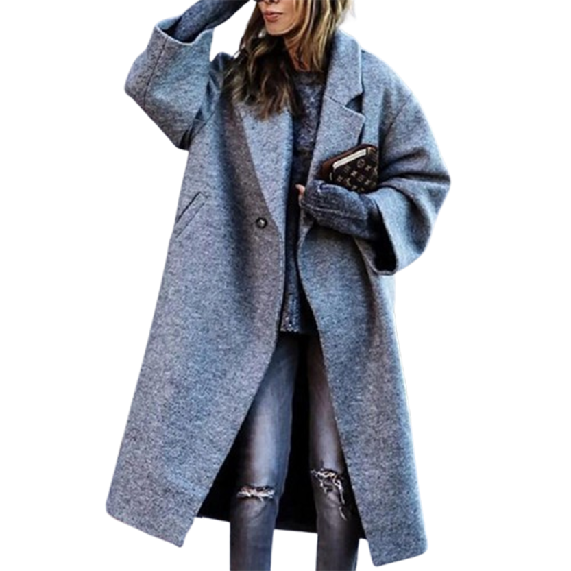 Funki Findz | Jackets | Women's Long Woolen Loose Overcoat
