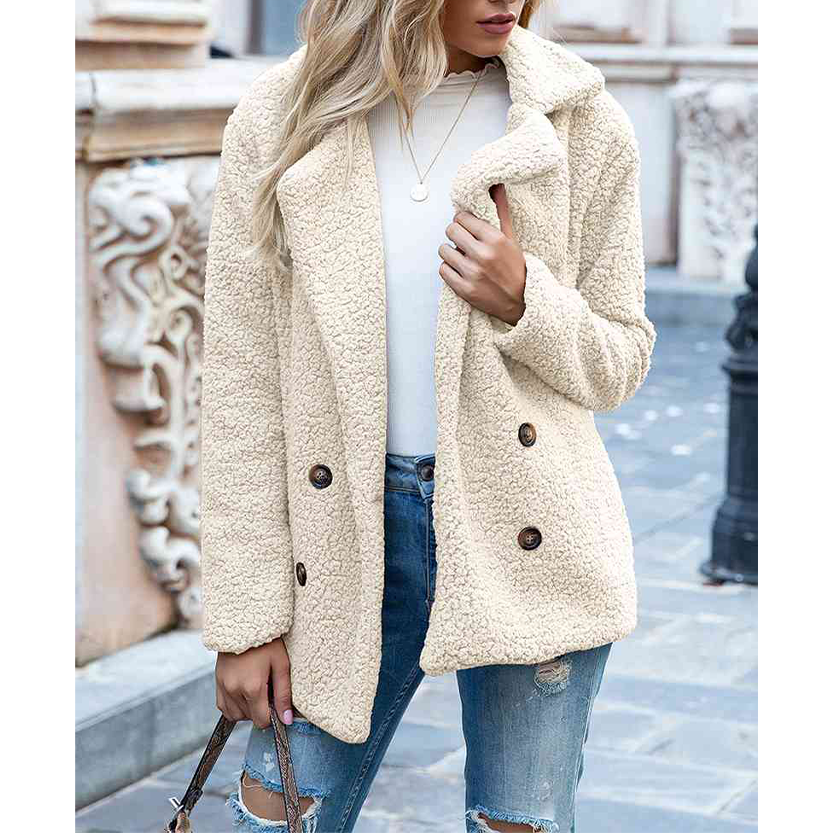 Funki Findz | Jackets | Women's Full Lapel Collar Sherpa Coat