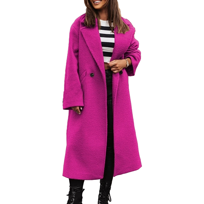 Funki Findz | Jackets | Women's Long Suit Collar Woolen Overcoat