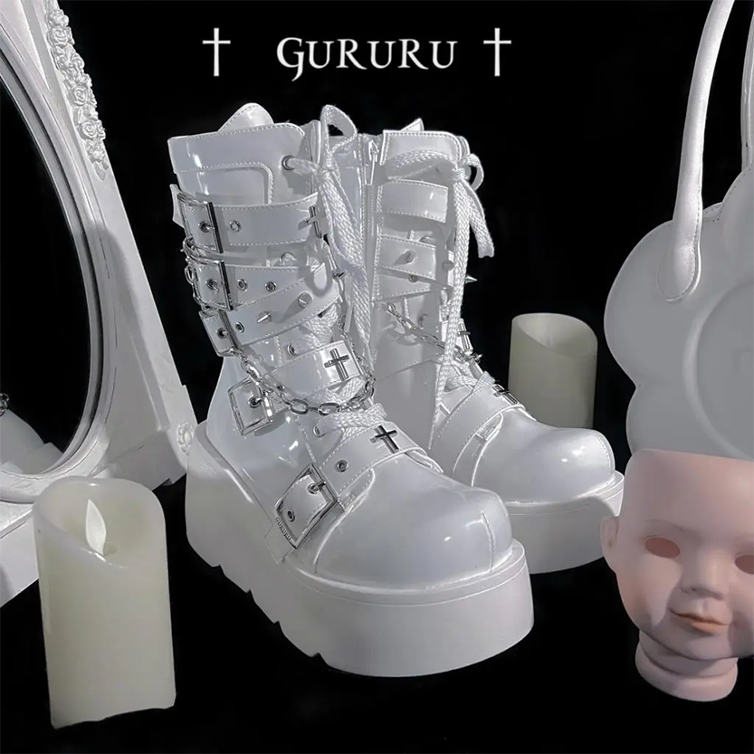 Funki Findz | Boots | Women's Gothic Platform Wedge Boots