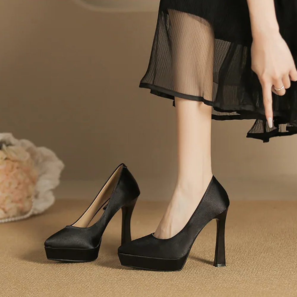 Funki Findz | Shoes | Women's Elegant Satin High Heel Pumps