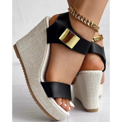 Funki Findz | Shoes | Women's Hign Buckle Strap Wedge Sandal