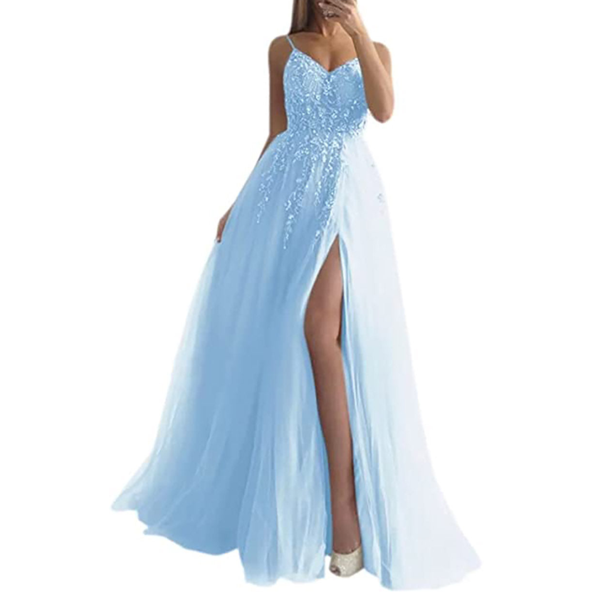 Funki Findz | Dresses | Women's Strappy Full Length Ball Dress