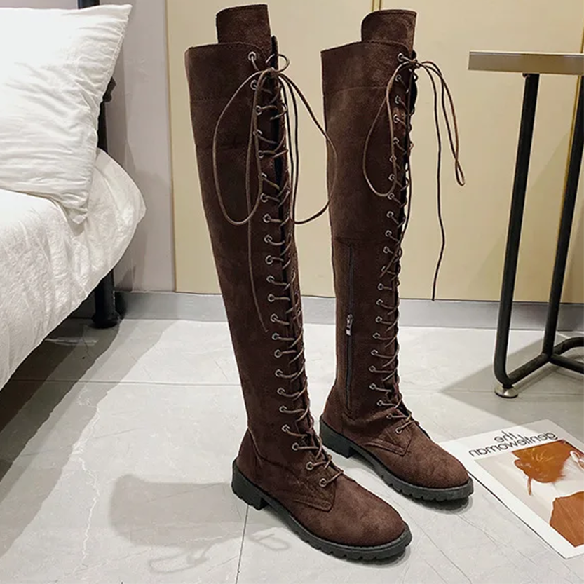 Funki Findz | Boots | Women's Over Knee Lace Up Long Boots
