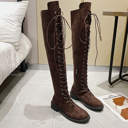 Funki Findz | Boots | Women's Over Knee Lace Up Long Boots