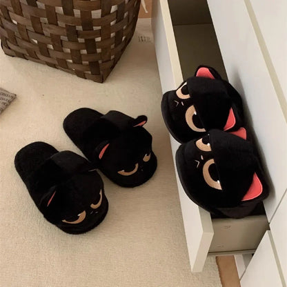 Funki Findz | Shoes | Women's Black Cat Winter Soft Slippers