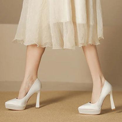 Funki Findz | Shoes | Women's Elegant Satin High Heel Pumps