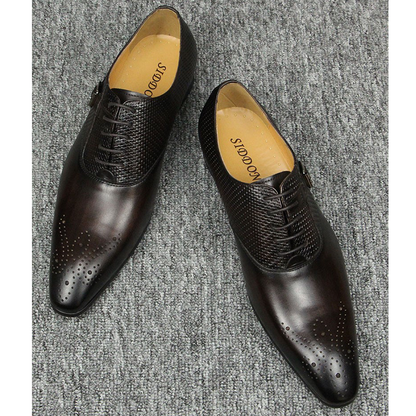 Funki Findz | Shoes | Men's Luxury Leather Brogue Dress Shoe