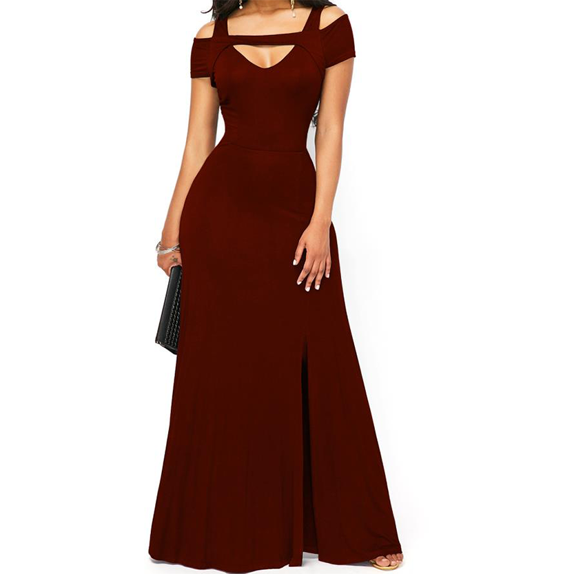 Funki Findz | Dresses | Women's Off Shoulder Long Slim Dress