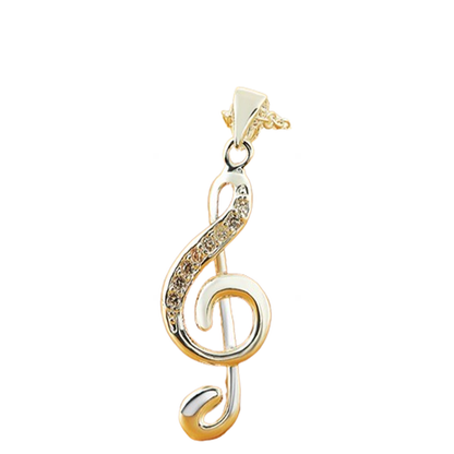 Funki Findz | Necklaces | Unisex Music Note Rhinestone Pendant