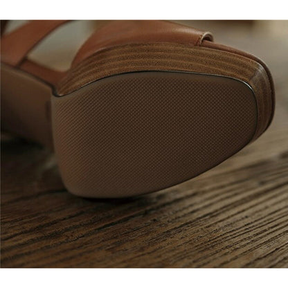 Funki Findz | Shoes | Women's Real Leather Block Heel Sandals
