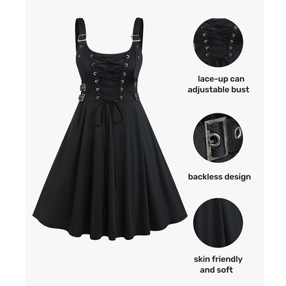 Funki Findz | Dresses | Women's Gothic Buckle Strap Party Dress