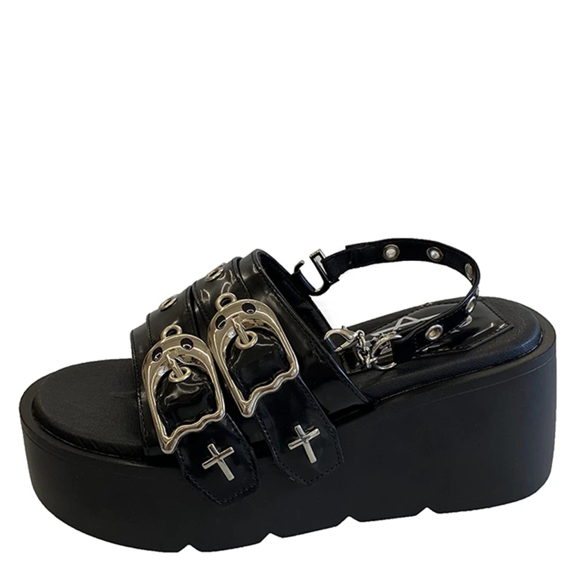 Funki Findz | Shoes | Women's Chunky Gothic Wedge Slides