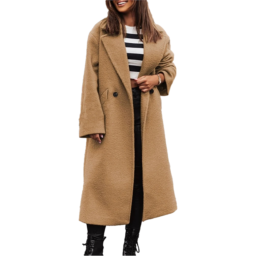 Funki Findz | Jackets | Women's Long Suit Collar Woolen Overcoat