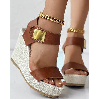 Funki Findz | Shoes | Women's Hign Buckle Strap Wedge Sandal