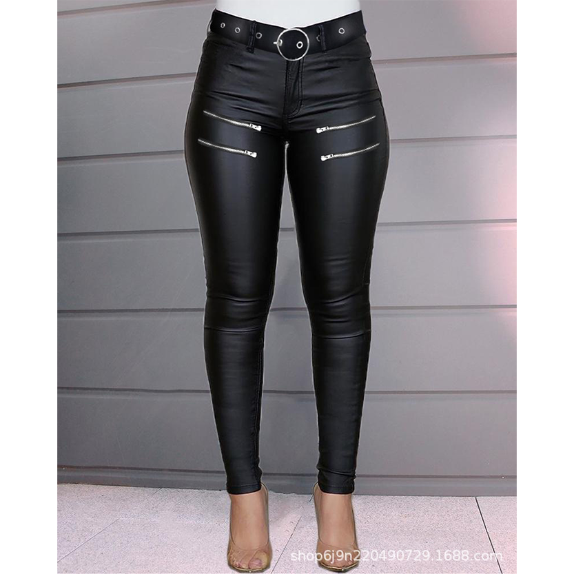 Funki Findz | Pants | Women's Fitted Stretch Buckle Zip Pants
