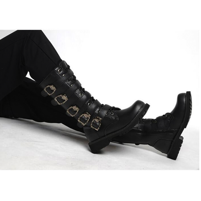 Funki Findz | Boots | Men's Gothic Punk Buckle Strap Biker Boots