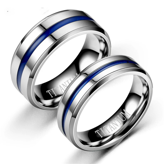 Funki Findz | Rings | Men's Women's Titanium Blue Groove Ring