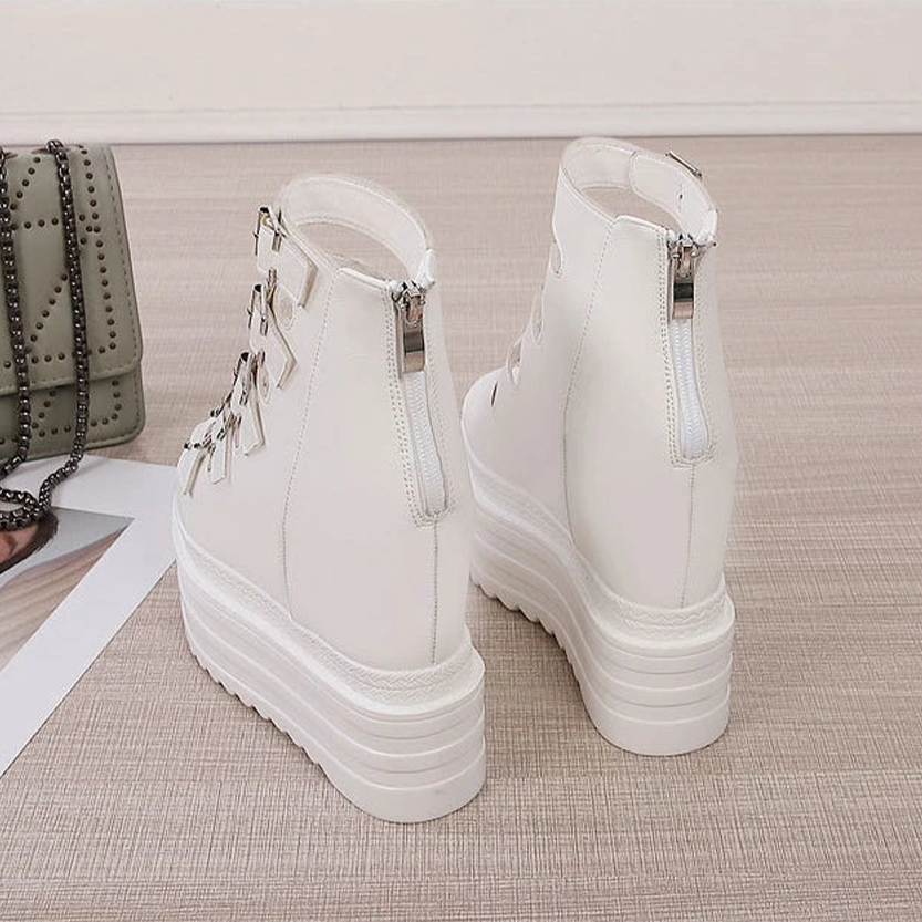 Funki Findz | Shoes | Women's Goth Buckle Strap Wedge Sandal