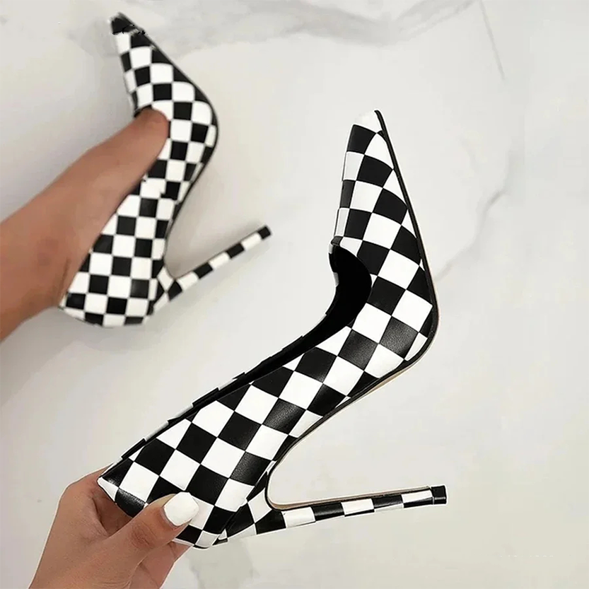 Funki Findz | Shoes | Women's Colored Checkered High Heels
