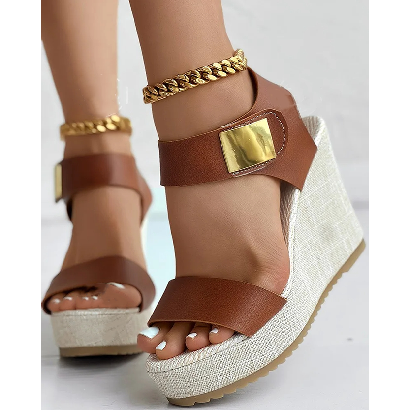 Funki Findz | Shoes | Women's Hign Buckle Strap Wedge Sandal