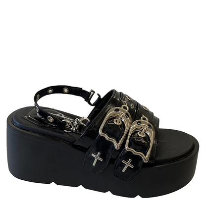 Funki Findz | Shoes | Women's Chunky Gothic Wedge Slides