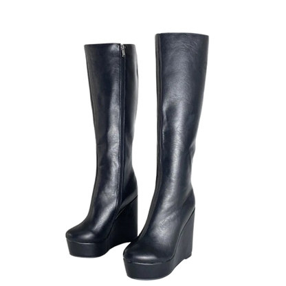 Funki Findz | Boots | Women's Super High Wedge Heeled Boots