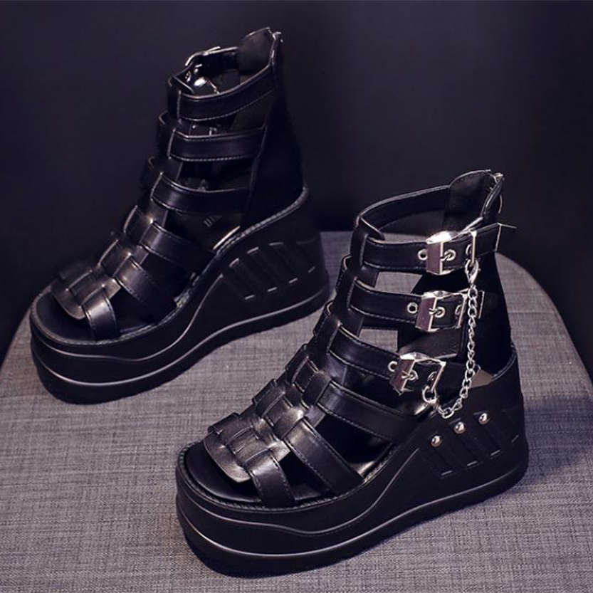 Funki Findz | Shoes | Women's Buckle Platform Gothic Sandals