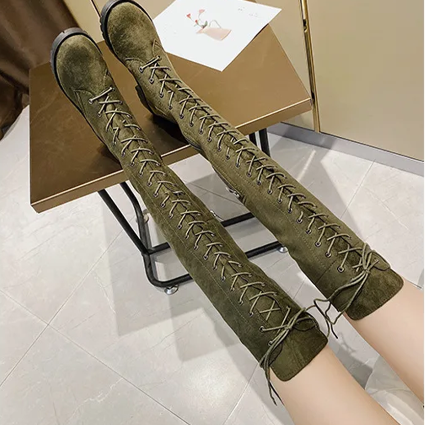 Funki Findz | Boots | Women's Over Knee Lace Up Long Boots