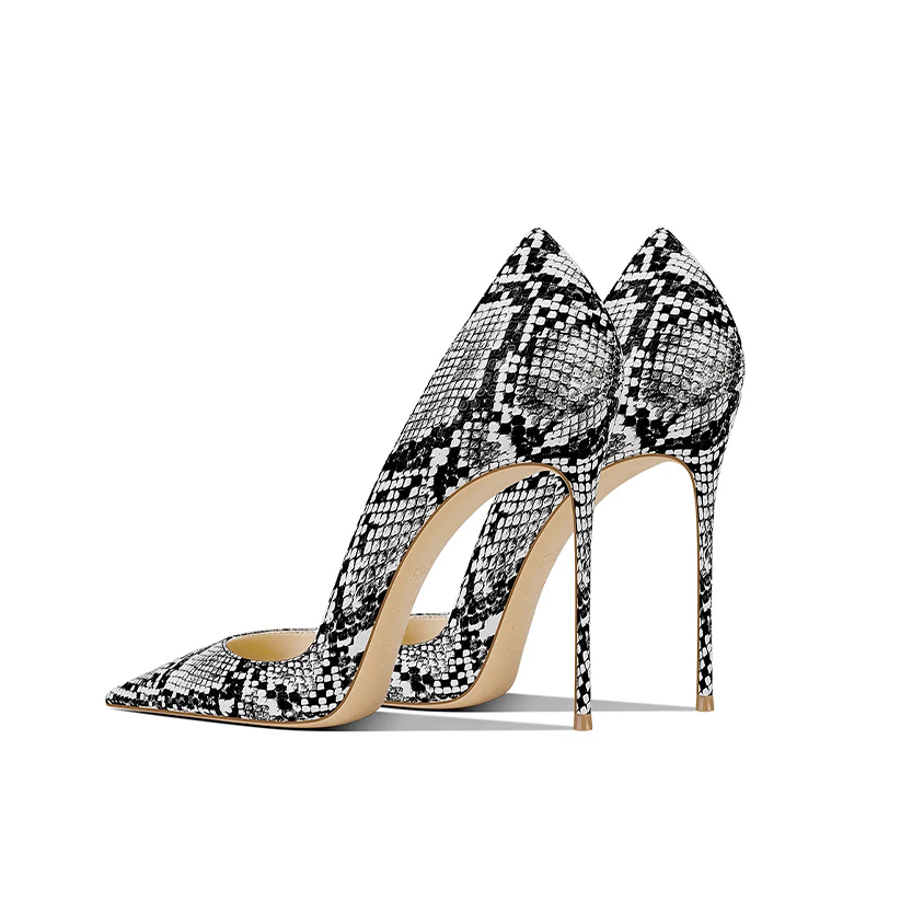 Funki Findz | Shoes | Women's Snake Skin Pattern High Stilettos