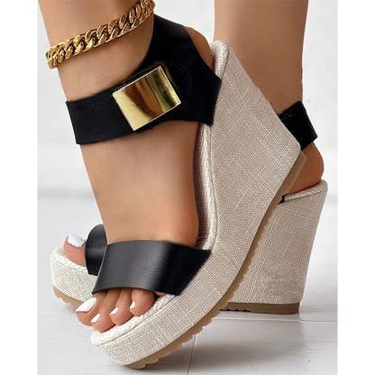 Funki Findz | Shoes | Women's Hign Buckle Strap Wedge Sandal