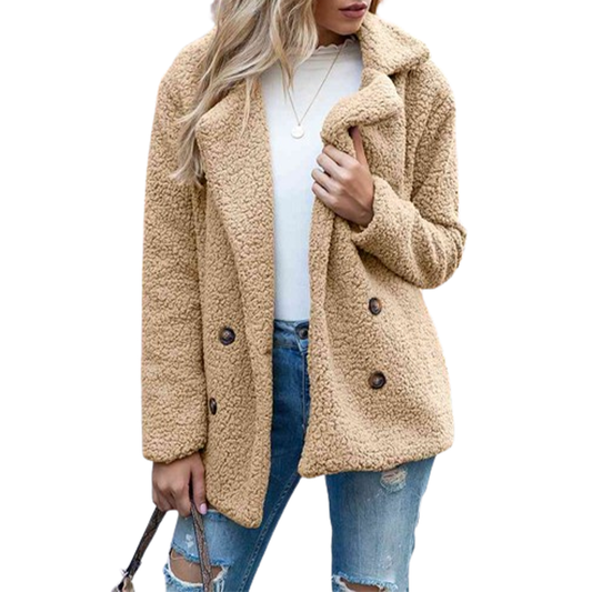 Funki Findz | Jackets | Women's Full Lapel Collar Sherpa Coat