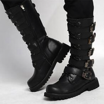 Funki Findz | Boots | Men's Gothic Punk Buckle Strap Biker Boots