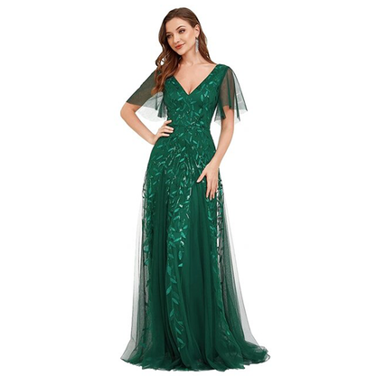 Funki Findz | Dresses | Women's Long Sequin Lace Formal Dress