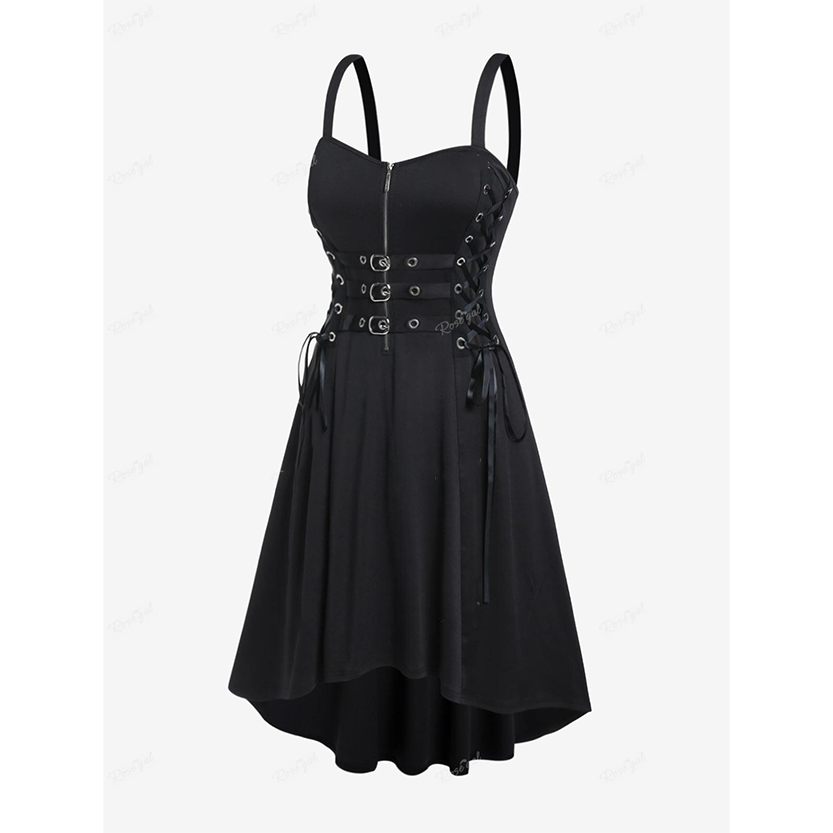 Funki Findz | Dresses | Women's Gothic Punk Strappy Midi Dress